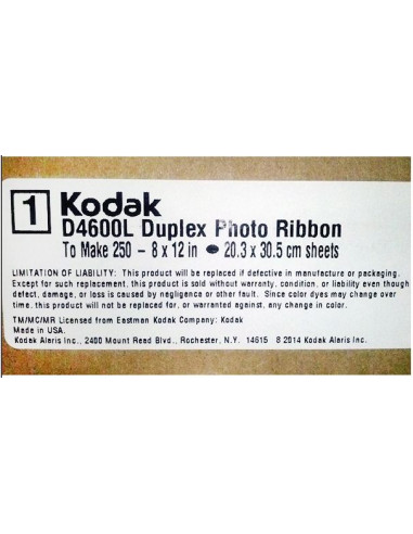 KODAK 1090893/1352459 Photo Ribbon 250fg 20x30 front / back x D4600 Duplex Media