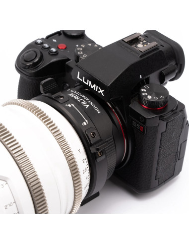 PL target adapter to L-Mount camera