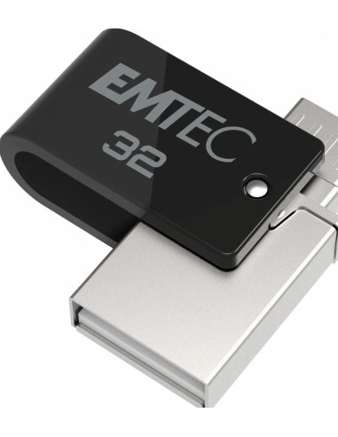 T260B USB 32GB USB A / Micro-USB 2.0 Black, Stainless Steel