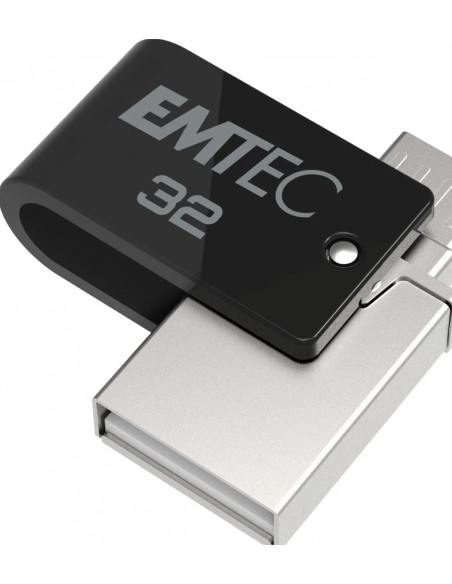 T260B USB 32GB USB A / Micro-USB 2.0 Black, Stainless Steel