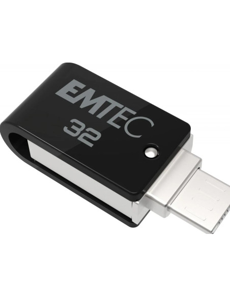 T260B USB 32GB USB A / Micro-USB 2.0 Black, Stainless Steel