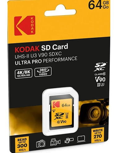SDXC 64GB Class 10 UHS-II U3 V90 Ultra Pro Performance