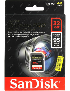 SD Extreme Pro 32GB HC V30, U3, UHS I, C10 - 100MB / s Reading, 90mb / s Writing