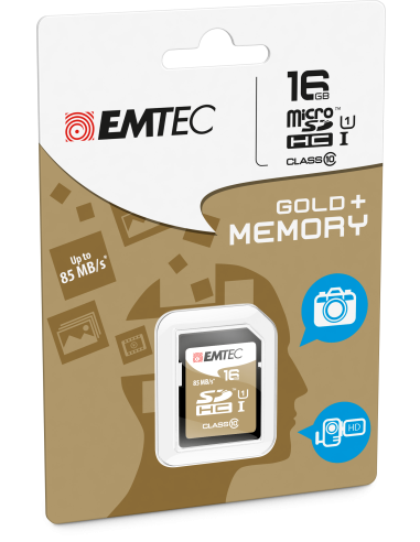 16GB SDHC Class 10 Gold Plus 85MB / 24MB U1