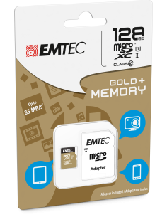 128GB Micro SDXC CL.10 GOLD PLUS U1 + Adapter