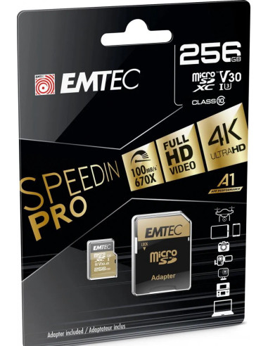 MicroSD 256GB UHS-I U3 V30 A1 Speedin Pro Class 10
