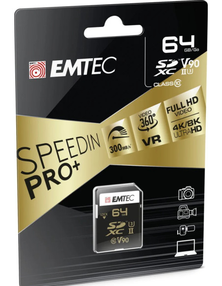 SDXC 64GB UHS-II U3 V90 4K / 8K Speedin Pro +