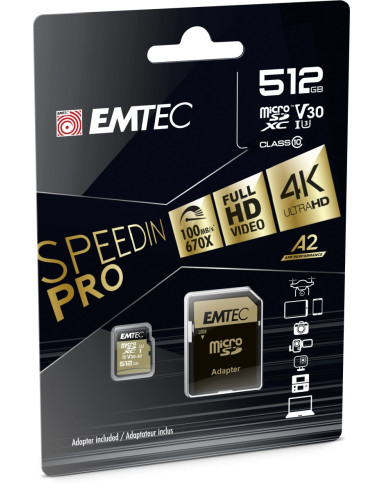 MicroSD 512GB UHS-I U3 V30 A2 Speedin