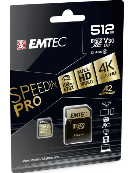 MicroSD 512GB UHS-I U3 V30 A2 Speedin