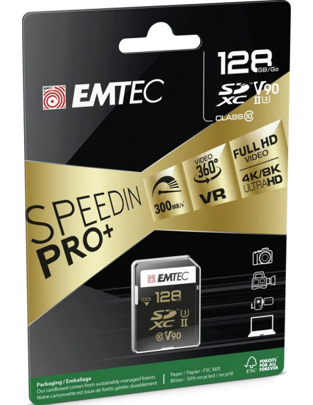 Speedin Pro + 128 GB SDXC UHS-II Class 10 V90 U3