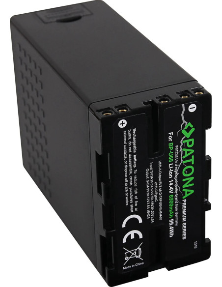 Premium for Sony BP-U68 BP-U65 BP-U60 6900mAh incl. D-TAP and USB ports