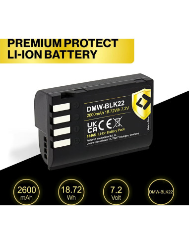 batteria DMW-BLK22 Protect 2250mAh 7,2V