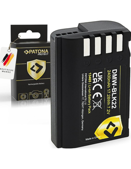 batteria DMW-BLK22 Protect 2250mAh 7,2V