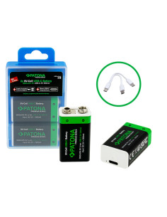 2x 9V Premium USB-C 3600MWH 1.5V batteries