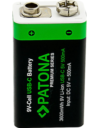 2x 9V Premium USB-C 3600MWH 1.5V batteries