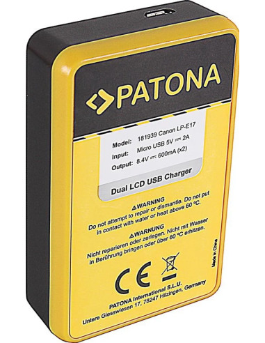 Dual USB charger for Canon LP-E17