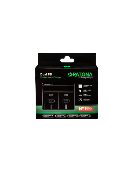 Premium Dual Pd Performance Battery Charger for Canon LP-E6 with USB-C Input / Output