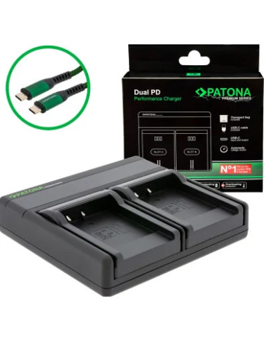 Premium Dual Pd Performance Battery Charger for Canon LP-E6 with USB-C Input / Output
