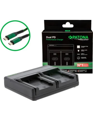 Premium Dual Pd Performance Battery Charger for Fuji NP-W235 with USB-C Input / Output + USB-C Cable Included