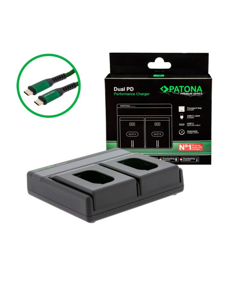 Premium Dual Pd Performance Battery Charger for Panasonic DMW-BLK22 with USB-C Input / Output + USB-C Cable Included