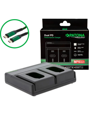 Premium Dual Pd Performance Battery Charger for Panasonic DMW-BLK22 with USB-C Input / Output + USB-C Cable Included