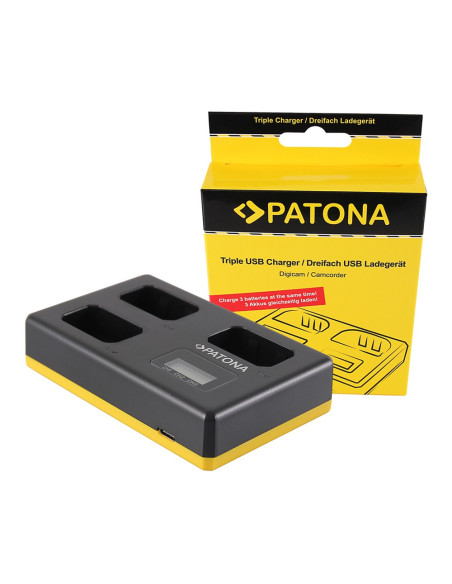 Caricabatterie triplo USB per Sony NP FW50