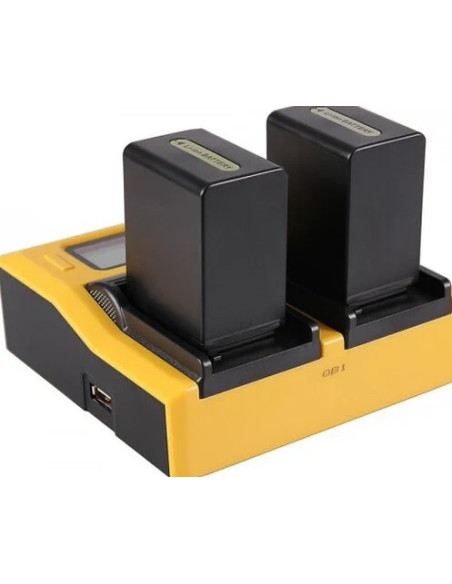 Double USB LCD charger for Sony NP-FP50