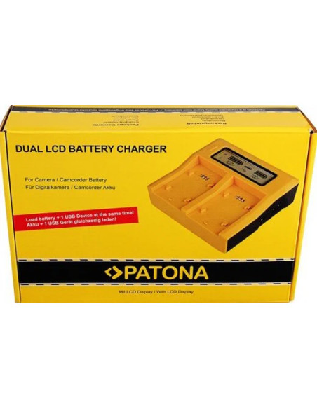 Double USB LCD charger for Sony NP-FP50