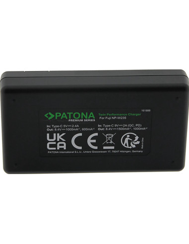 Premium Battery Charger Twin Performance PD for Fuji NP-W235