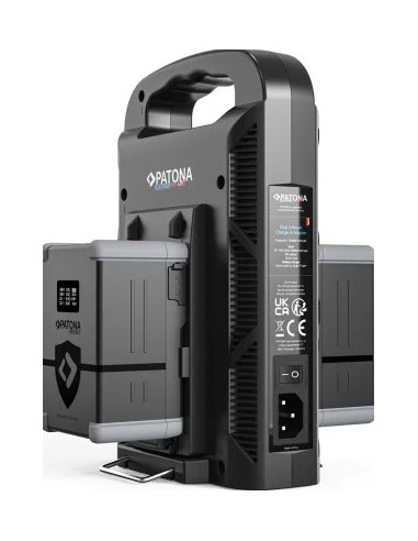 Platinum 2-channel charger for V-Mount 6A * 2 USB-C: PD100W Out including 4-pin XLR cable