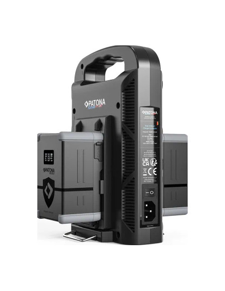 Platinum 2-channel charger for V-Mount 6A * 2 USB-C: PD100W Out including 4-pin XLR cable