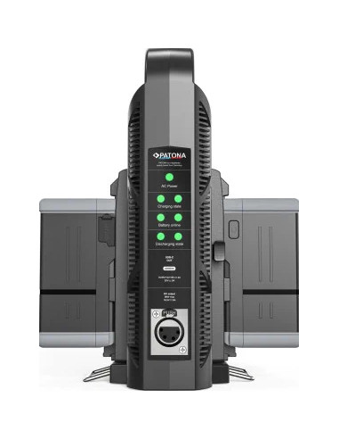 Platinum 2-channel charger for V-Mount 6A * 2 USB-C: PD100W Out including 4-pin XLR cable