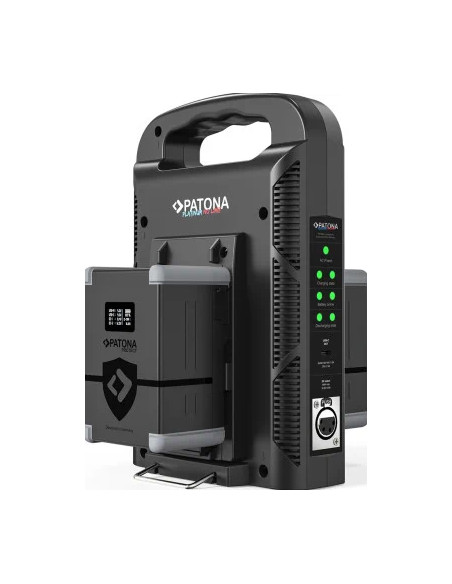 Platinum 2-channel charger for V-Mount 6A * 2 USB-C: PD100W Out including 4-pin XLR cable