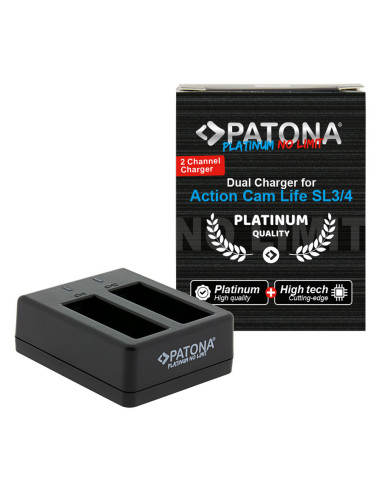 PATONA Platinum Dual Charger for beaty PATONA Action Cam SL3 and SL4