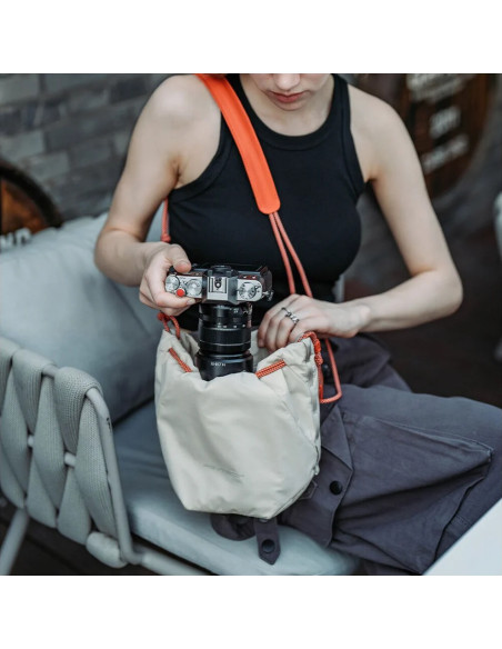 Onego ivory drawstring bag