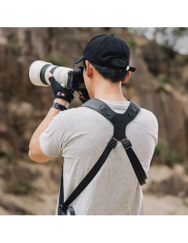 Strap Master Midnight Black Room - Double shoulder strap with quick-scroll system