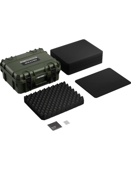 Tortoise T-230 Rigid suitcase with sponge and wheels - Olive green