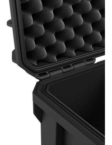 Tortoise T-230 Rigid suitcase with sponge and wheel compartment - black