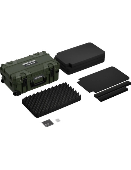 Tortoise T-300 Hard suitcase with sponge and wheels - Olive green