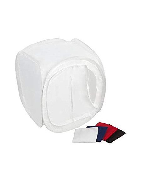 50x50x50xm light cage diffusion box + 4 backdrops red / white / black / blue